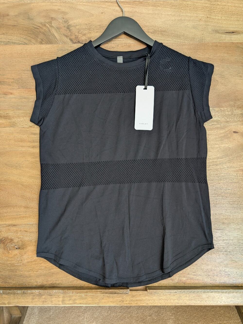 Varley Carley Top Womens 2XS/XS Black Mesh Detail Seamless Knit Lightweight NWT